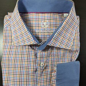 Bugatchi Uomo Dress Shirt Contrast Flip Cuff